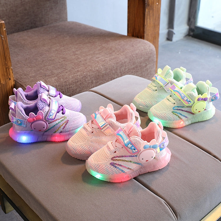 WISDOMFROG Children Light-Up Shoes Flying Weave Breathable Girls And Boys Soft Bottom Sneakers