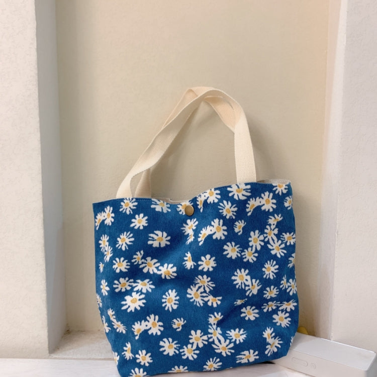 Retro Floral Bag Casual Tote Large Capacity Corduroy Handbag