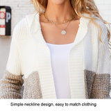 Women Casual Mid-Length Hooded Knit Cardigan Jacket