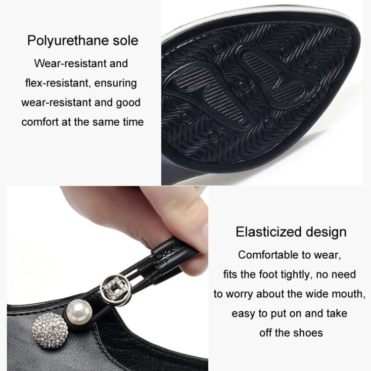 Women High Heels Comfortable Small Heel Temperament Waterproof Platform One Buckle Shoes