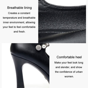 Women High Heels Comfortable Small Heel Temperament Waterproof Platform One Buckle Shoes