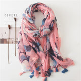 180 X 85cm  Women Cotton And Linen Scarf Retro Splicing Bohemian Printed Silk Shawl