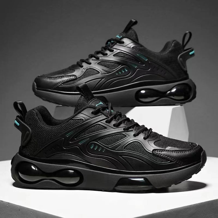 Men Air Cushion Sneakers Low Top Lace Running Shoes Mesh Breathable Sports Shoes