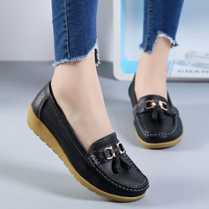 Leather Anti-Slip Flat Shoes Women Casual Shoes