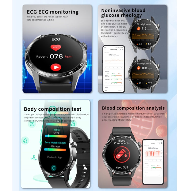 F400  1.55 Inch Screen Smart Watch Support ECG/ Blood Oxygen / Blood Sugar / 150+ Sports Mode