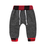 Hoodies Toddler Plaid Hooded Tops Long Pants Kids Set