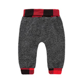 Hoodies Toddler Plaid Hooded Tops Long Pants Kids Set