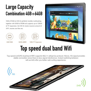 Android 8.0, MTK (Helio X27) Deca Core up to 2.1GHz, Support OTG, FM, Bluetooth, Dual Band WiFi, Network: 4G