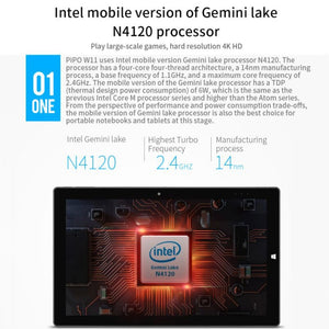 Windows 10 System, Intel Gemini Lake N4120 Quad Core Up to 2.6GHz, with Keyboard & Stylus Pen, Support Dual Band WiFi & Bluetooth & Micro SD Card, 8GB+128GB