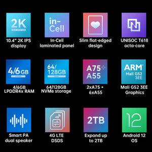 Android 12 UNISOC T618 Octa Core 2.0GHz, Support GPS & BT & Dual Band WiFi & Dual SIM, iPlay 50 6GB+128GB