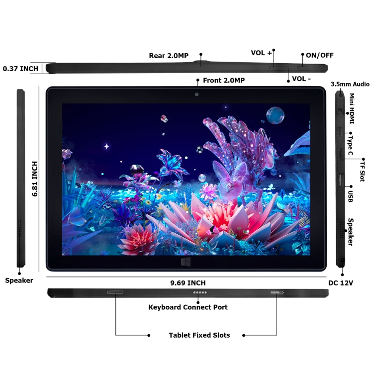 LZ1003 Tablet PC, 10.1 inch, 8GB+128GB, Windows 11, Intel Gemini Lake N4000 Dual Core, Not Included Keyboard