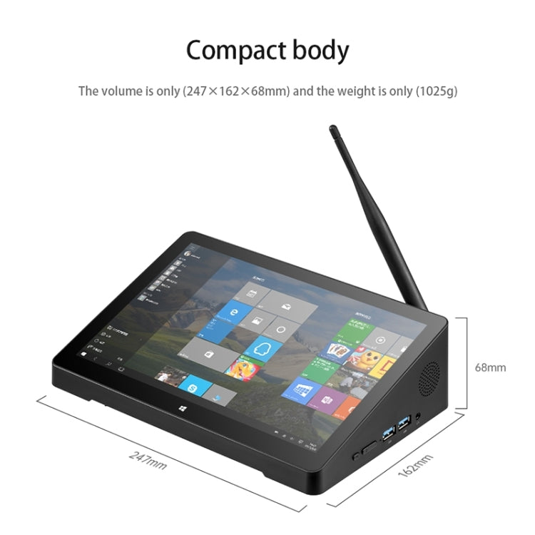 Windows 10 Intel Celeron J4125 Quad Core up to 2.7GHz, Support WiFi & BT & TF Card & HDMI & RJ45, H10PRO 8GB+128GB+512GB