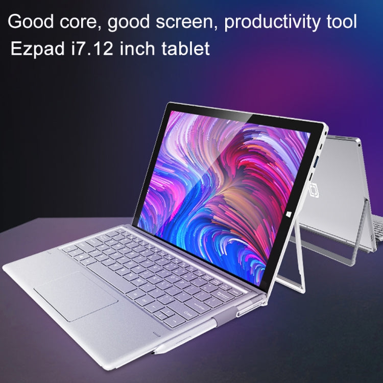 Ezpad i7, Windows 10 Intel Kaby Lake i7-7Y75 Dual Core 1.3GHz-1.61GHz, Support TF Card & Bluetooth & WiFi & Micro HDMI, Not Included Stylus & Keyboard (Black+Silver)