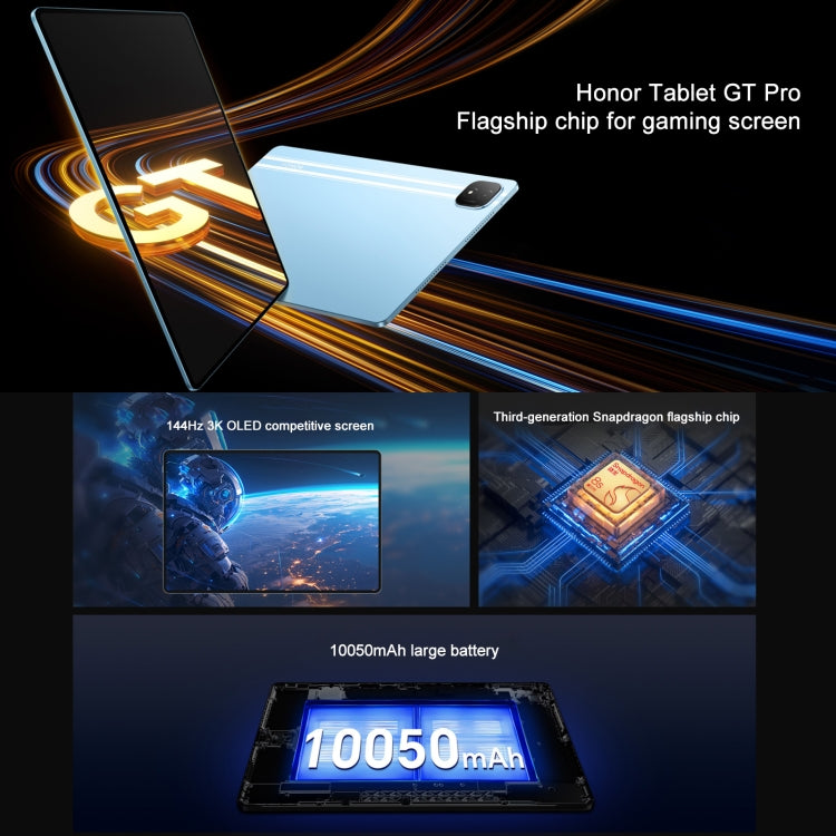 Honor Pad GT Pro WiFi Tablet PC, 12.3 inch 8GB+128GB MagicOS 8.0.1 Qualcomm Snapdragon 8s Gen 3 Octa Core, 8GB+128GB