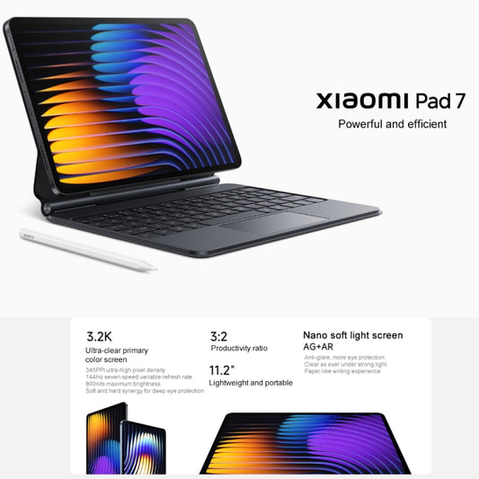 Xiaomi Pad 7 11.2 inch, 8GB+128GB, HyperOS 2 Qualcomm Snapdragon 7+ Gen3 Octa Core