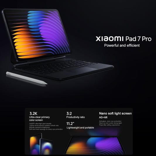 Xiaomi Pad 7 Pro 11.2 inch, 8GB+128GB, HyperOS 2 Qualcomm Snapdragon 8s Gen3 Octa Core