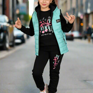 5 to 9 Years 3 in 1 Girls Sportwear Tracksuit, Jacket, Trouser and Sweatshirt  , M303