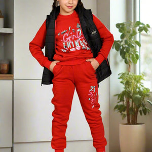 5 to 9 Years 3 in 1 Girls Sportwear Tracksuit, Jacket, Trouser and Sweatshirt  , M303