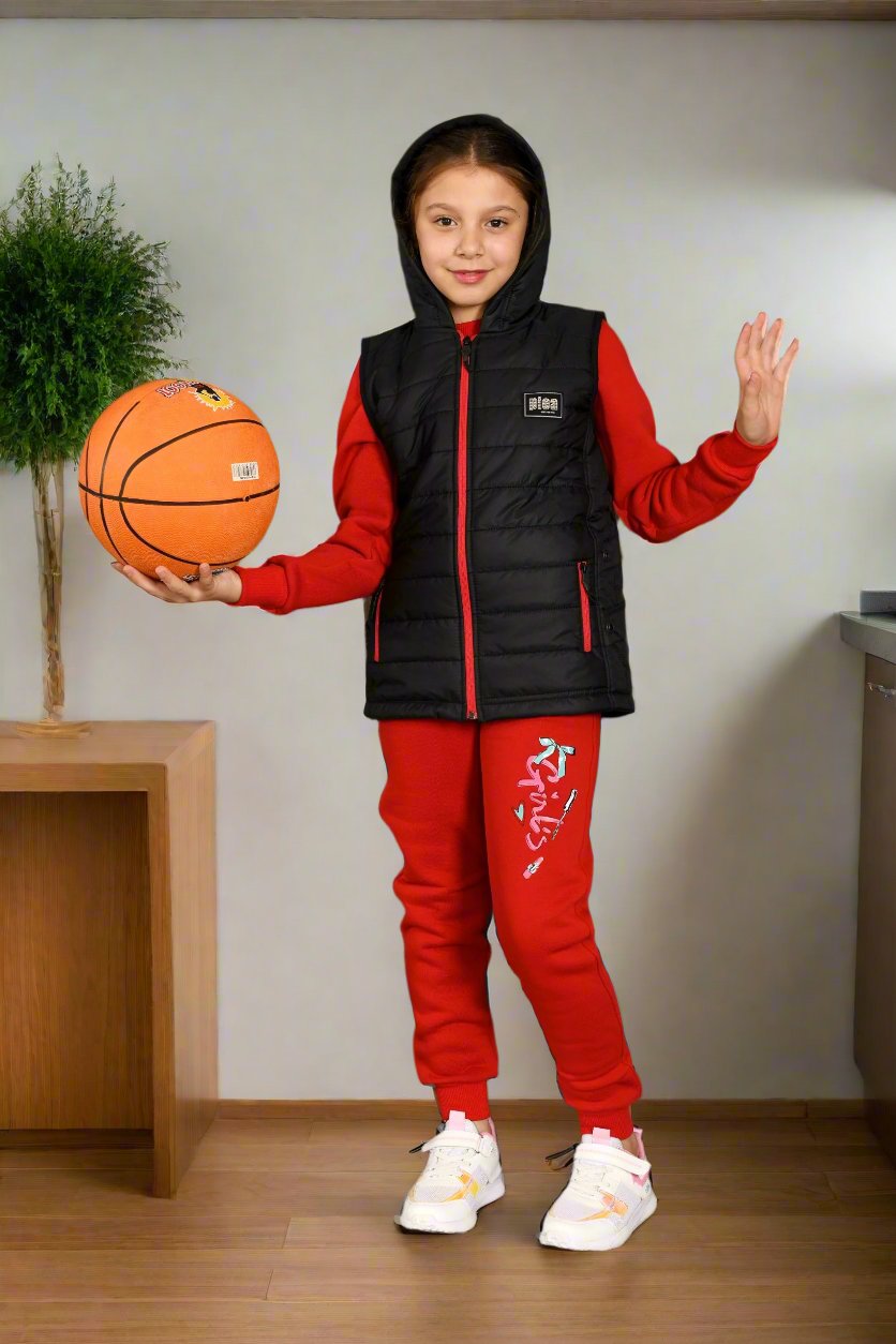 5 to 9 Years 3 in 1 Girls Sportwear Tracksuit, Jacket, Trouser and Sweatshirt  , M303