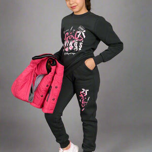 5 to 9 Years 3 in 1 Girls Sportwear Tracksuit, Jacket, Trouser and Sweatshirt  , M303