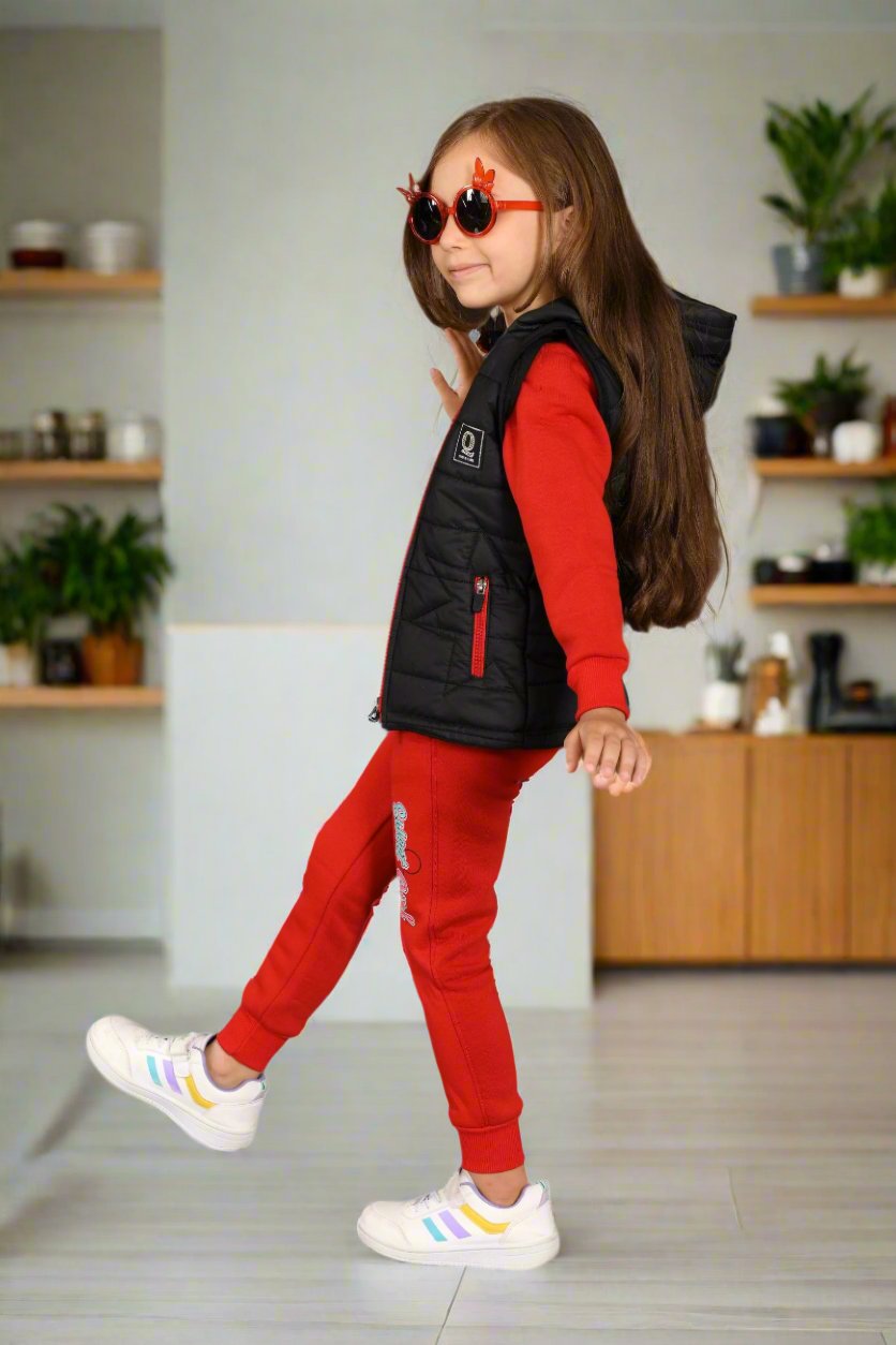 1 to 4 Years , 3 in 1 Girls Sportwear Tracksuit, Jacket, Trouser and Sweatshirt  , M303