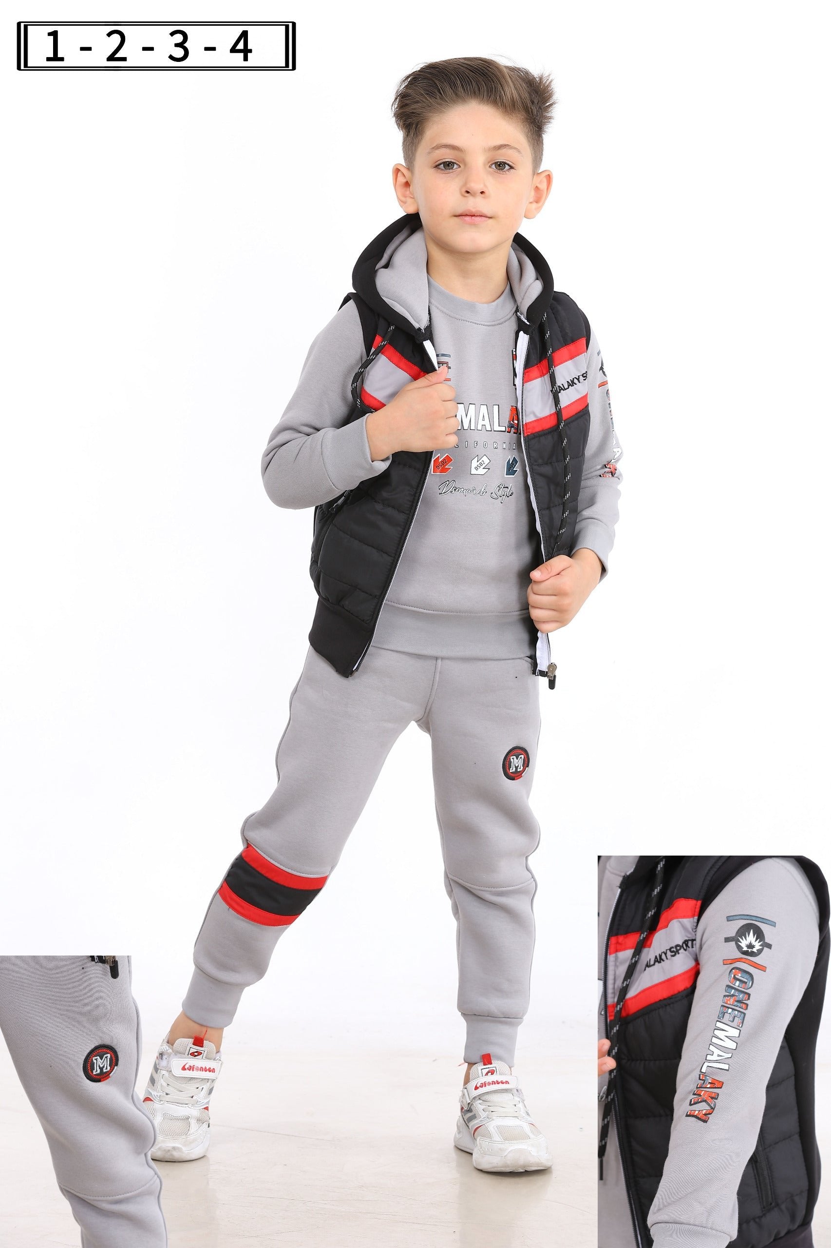 1 to 4 years 3 in 1 Boys Sportwear Tracksuit, Jacket, Trouser, Sweatshirt  M5187