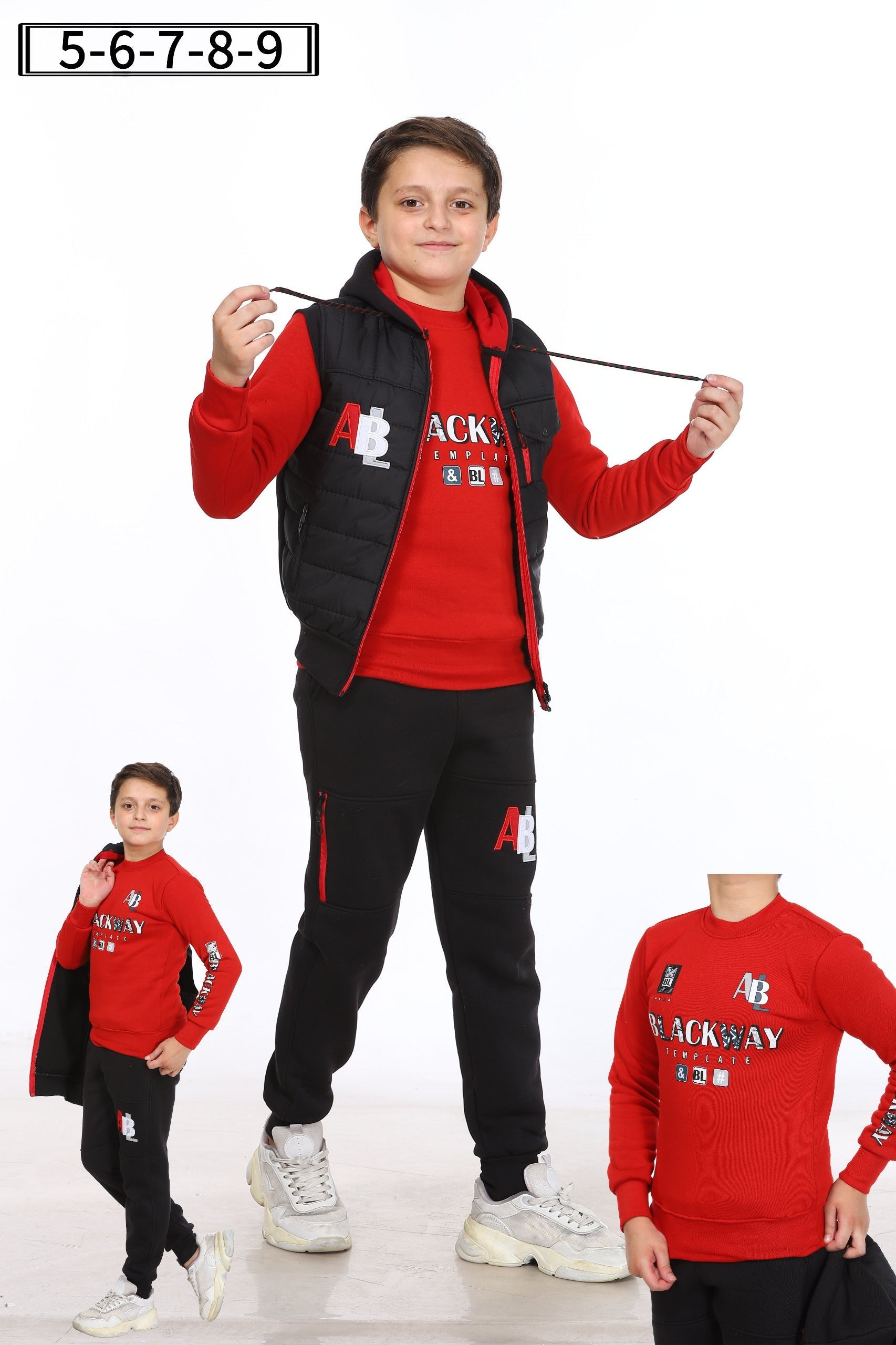 5 to 9 years 3 in 1  Boys Tracksuit, Trousers, Jacket and Sweatshirt,  M5186