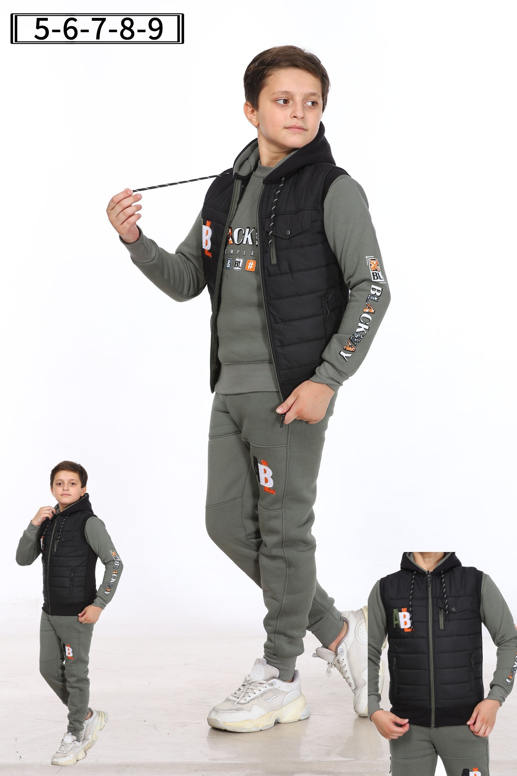 5 to 9 years 3 in 1  Boys Tracksuit, Trousers, Jacket and Sweatshirt,  M5186