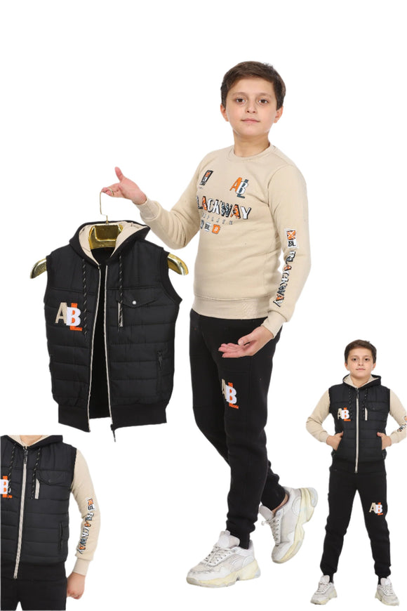 5 to 9 years 3 in 1  Boys Tracksuit, Trousers, Jacket and Sweatshirt,  M5186