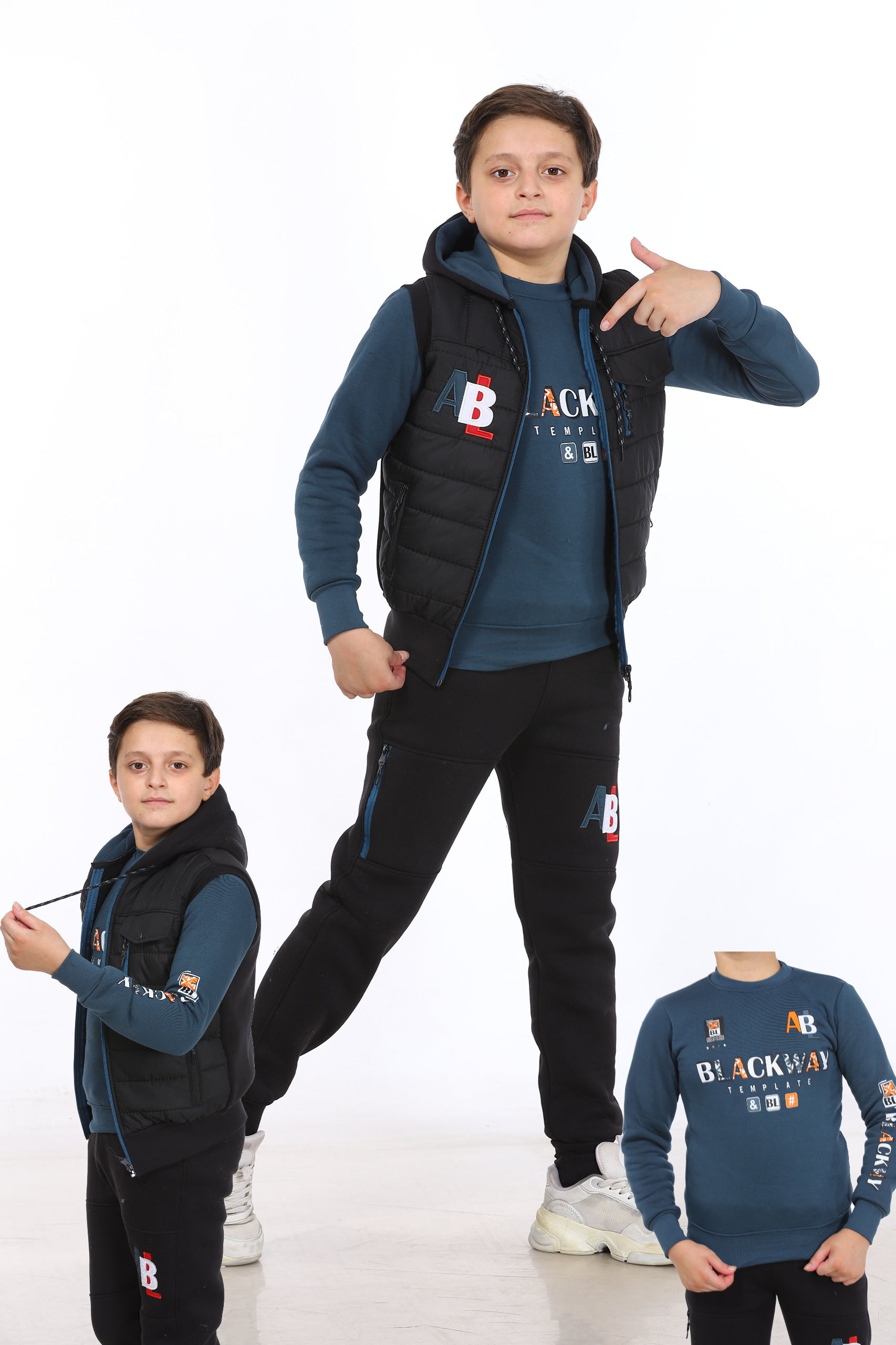 5 to 9 years 3 in 1  Boys Tracksuit, Trousers, Jacket and Sweatshirt,  M5186