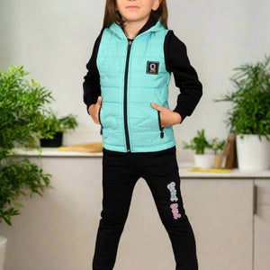 1 to 4 Years , 3 in 1 Girls Sportwear Tracksuit, Jacket, Trouser and Sweatshirt  , M303