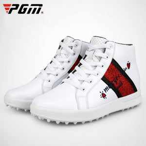 PGM Golf High-top Increased Microfiber Leather Sneakers for Women