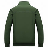 Solid Color Collage Long Sleeve Stand Collar Men Jacket