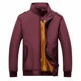 Solid Color Collage Long Sleeve Stand Collar Men Jacket