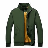 Solid Color Collage Long Sleeve Stand Collar Men Jacket