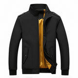 Solid Color Collage Long Sleeve Stand Collar Men Jacket