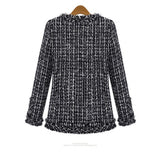 Women Plaid Slim Jacket Coat