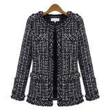 Women Plaid Slim Jacket Coat