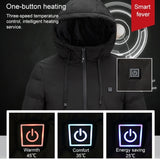 Men and Women Intelligent Constant Temperature USB Heating Hooded Cotton Clothing Warm Jacket