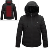 Men and Women Intelligent Constant Temperature USB Heating Hooded Cotton Clothing Warm Jacket