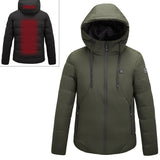 Men and Women Intelligent Constant Temperature USB Heating Hooded Cotton Clothing Warm Jacket