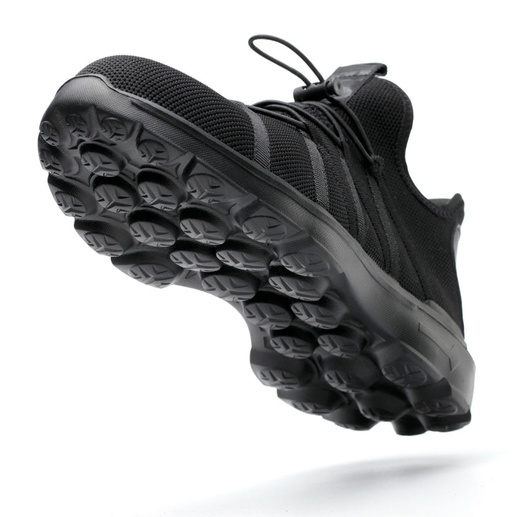 Jiefu Light And Breathable Flying Fabric All Black Anti Smashing And Anti Piercing Electrical Insulation Protection Safety Shoes