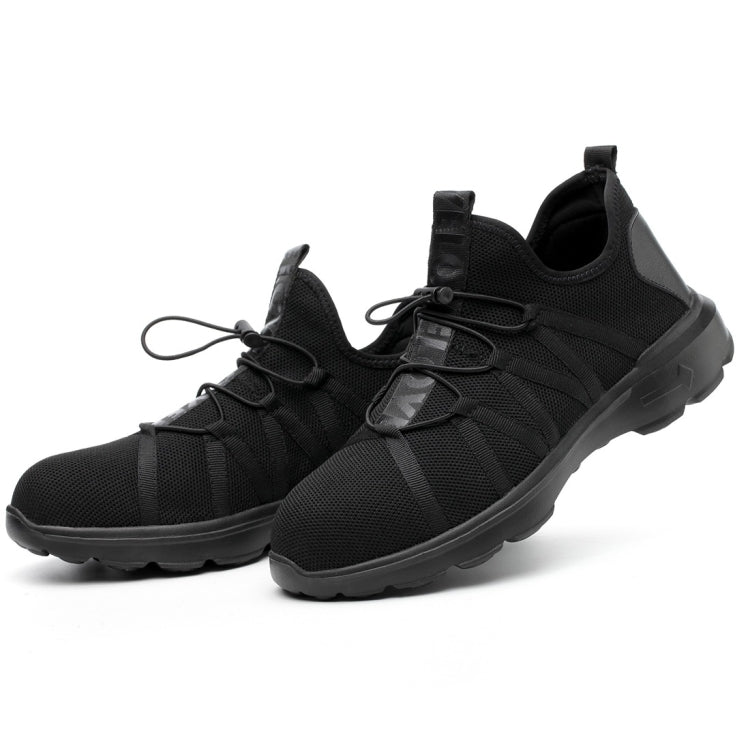 Jiefu Light And Breathable Flying Fabric All Black Anti Smashing And Anti Piercing Electrical Insulation Protection Safety Shoes