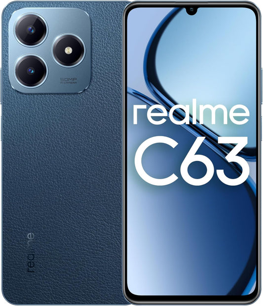 Realme C63 Blue Smartphone 6+128 GB, 50MP AI Camera, 6.67 Inch