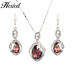 Lovely Rhinestone Shiny Necklace and Earring  Set For Women