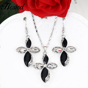 Lovely Rhinestone Shiny Necklace and Earring  Set For Women